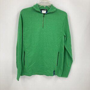 RLX Ralph Lauren Golf 1/4 Zip Sweater Green Cotton Poly Zip Pocket SAMPLE Mens M